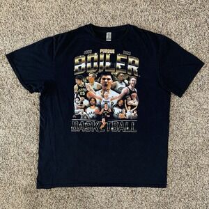 Purdue Boilermakers Basketball Shirt Adult Large Black 2022-23 Edey Smith Logo